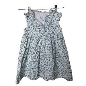 Little English Birdie Cotton Dress in Blue Berry Floral Sz 3T